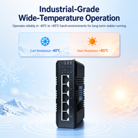 Commutateur Ethernet industriel Gigabit 5 ports non géré, rail DIN, RJ45, avec double entrée d'alimentation