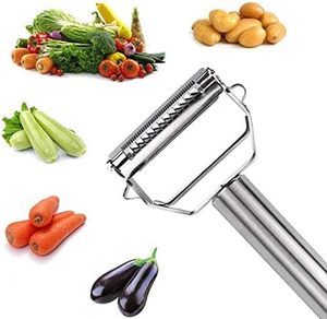 2 Pcs <b>Multifunctional</b> Stainless Steel Plastic <b>Vegetable</b> Potato Peeler Julienne Peeler - Product Image 5