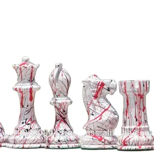 अनन्य lacquered कंफ़ेद्दी शतरंज सेट टेबल खेल शतरंज टुकड़े लकड़ी शतरंज खेल