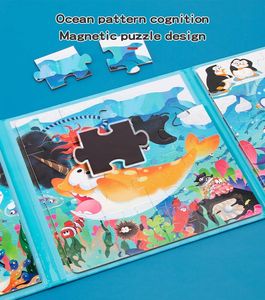 Livre de puzzle magnétique 3-en-1 Océan pour enfants, 50 pièces, jouet éducatif de voyage pour tout-petits garçons et filles de 3 ans et plus - Product Image 3
