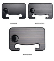 Plateau de voiture multifonctionnel en ABS imitation bois, support pour ordinateur portable sur volant, rangement et bureau pour ordinateur