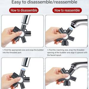 Outil de clé de retrait de clé d'aérateur de robinet 10 en 1, outil de retrait d'aérateur de robinet de cuisine, universel pour la blanchisserie d'évier de cuisine de camping-car - Product Image 4