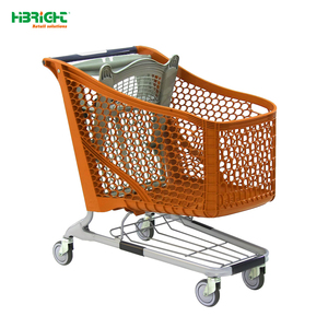 Chariot de courses en maille de haute qualité pour supermarché avec roues en PVC de 4 pouces, capacité de 150 L, nouveau design, chariot en plastique commercial - Product Image 6