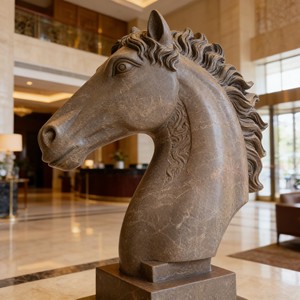Fabrika Özel Tasarım Modern Dış Mekan Hediyelik Eşya Ev Otel Dekorasyonu Hayvan Heykeli Mermer Heykel Büstü At Heykeli - Product Image 5