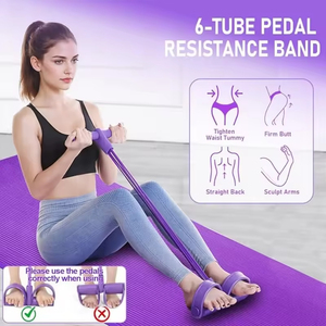 Huyo OEM Tube Ankle <b>Pullers</b> Upgrade Exercise Equipment Foot Resistance Bands Handle Women Men Tension Ropes - Product Image 2