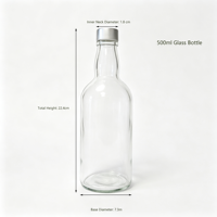 Bouteille en verre transparent avec bouchon à vis en aluminium argenté, bouteille vide pour le stockage du vin, des spiritueux, de l'huile d'olive, logo personnalisé disponible