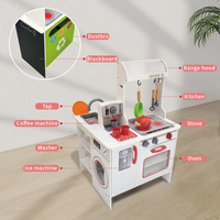 Caja de Cocina de Madera con Luz y Sonido, Juguete Educativo Montessori de Simulación de Cocina para Niños Pequeños