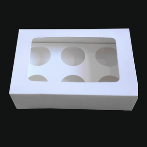 Thấp moq giấy trắng cupcake Gói 24 lỗ cupcake hộp cửa sổ trong suốt Muffin hộp cupcake hộp bánh ngọt với cửa sổ rõ ràng - Product Image 6