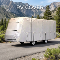 Housse de protection pour camping-car anti-UV, pare-soleil, coupe-vent, imperméable, anti-poussière, toutes saisons, en tissu Oxford enduit argenté