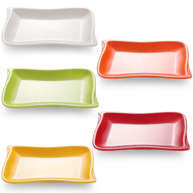 Multiple Color Custom Print Melamine Plates Rectangular Melamine Charger Plate Dinnerware Sets