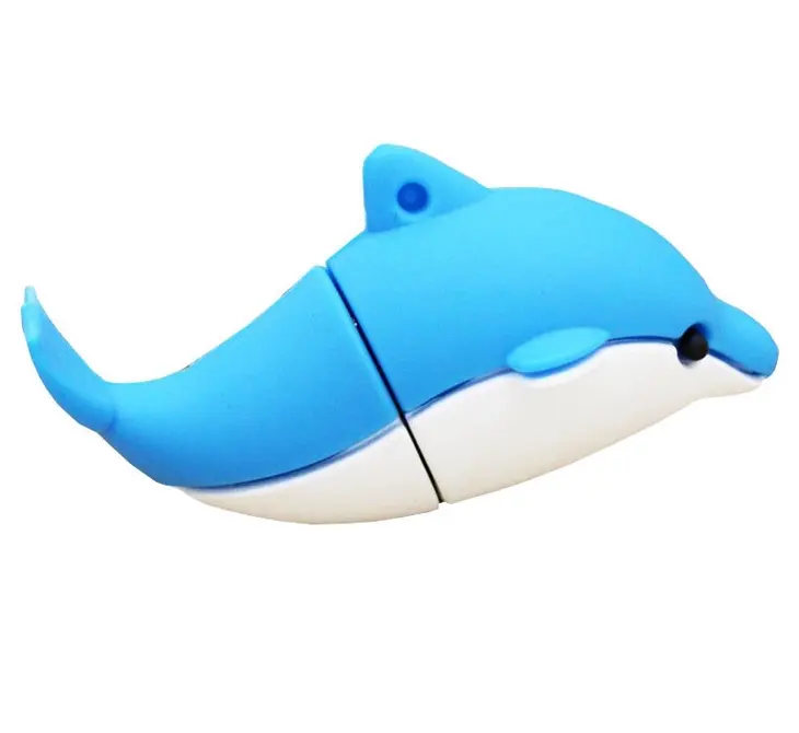 Indah Dolphin Bentuk USB Flash Drive PVC Grosir Karakter Kartun USB Thumb Drive 4GB 8GB