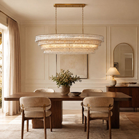 Décoration d'intérieur, lustre moderne en verre gris fumé rond à 3 niveaux, lampe suspendue, salle à manger, salon, lustre de luxe