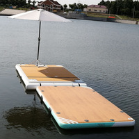 Plateforme flottante gonflable Drop Stitch, ponton, tapis d'eau, plateforme de natation, île de loisirs