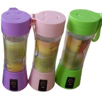 Gobelet à jus rechargeable par USB portable, 6 lames, 400 ml, PP de qualité alimentaire pour la préparation de jus de fruits et légumes à domicile