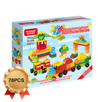 Venta al por Mayor de 78 Piezas de Bloques de Construcción Grandes, Serie de Trenes DIY, Juguete Educativo de Construcción, Suministro a Granel de Fábrica para Niños Mayores de 3 Años, Regalo