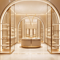 Vitrines de luxe durables et de qualité supérieure pour bijoux, ensemble de comptoirs d'exposition avec éclairage LED, mobilier personnalisé pour bijouterie