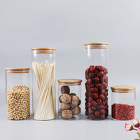 Bocaux de conservation en verre borosilicate de haute qualité avec couvercle en liège, durables, transparents, de qualité alimentaire, pour bonbons et épices, hermétiques et résistants à la chaleur, vente en gros
