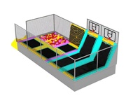 Parc de trampolines intérieur commercial personnalisé avec rembourrage souple, parcours de jeux multiples et équipement de jeu pour centre commercial