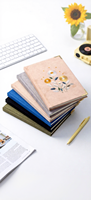 Carnet de notes/journal/agenda personnalisé A5 brodé avec logo, couverture en tissu personnalisée, reliure cousue, 100 g/m²