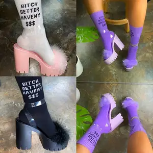 Großhandel Strap Neon Color Sandalen für Frauen Platform Heels für Damen transparente Damen Pumps