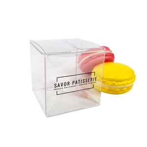 Caja Plegable Cuadrada de Plástico PET Transparente de Grado Alimenticio con Impresión Personalizada para Empacar Postres, Macarons y Galletas - Product Image 3