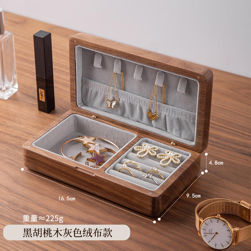 ไม้วอลนัทสีดำ-ผ้ากำมะหยี่สีเทา