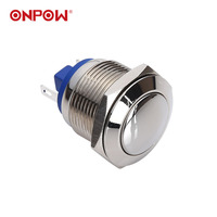 ONPOW 19mm Bouton-poussoir Démarrage Métal Interrupteur Pin Terminal (GQ19B-10/J/N) (Dia. 19mm)(CE,CCC,ROHS,REACH)