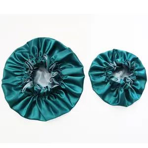 Best Selling 34 23cm Satin Bonnet En Satin Sleeping Cap Momy And Me Bonnet Set Custom Logo Silk Bonnets And Edge Wraps