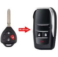 Coque de clé pliable modifiée pour Toyota RAV4, Wish, Camry, Hiac, Corolla, Hilux, Fortuner – Étui de clé de voiture amélioré