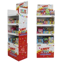 Support d'affichage en carton ondulé pour produits alimentaires, boissons, bonbons, etc., pour supermarchés, magasins de détail, etc.