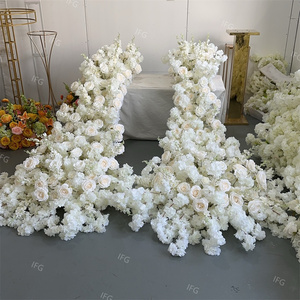IFG Silk <strong>Artificial</strong> <strong>Flower</strong> Made Luxury Rose Cherry Blossom Cascading White Sofa <strong>Flower</strong> Runner for Wedding Decor - Product Image 3