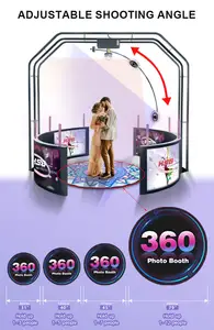 Havai fotoğraf kabini parti düğün için otomatik iplik 360 kamera Photobooth makinesi