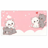 Tapis de souris de jeu rose, grand format, base en caoutchouc naturel antidérapante, épaisseur 3 mm, 80x30 cm, tapis extra large pour bureau/maison