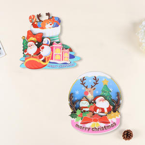 冰箱磁铁3D圣诞老人圣诞树麋鹿磁铁磁性冰箱贴纸家居装饰冰箱磁性 - Product Image 4