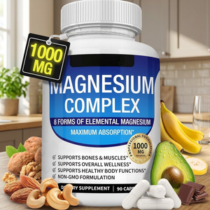 90 Cápsulas Vegetarianas de Complejo de Magnesio, Complemento Alimentario, Suplementos Dietéticos, Complejo de Magnesio 12 en 1 - Product Image 5
