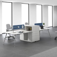 Meubles de bureau commerciaux en gros, design moderne, poste de travail de bureau 6 places, table de bureau, poste de travail informatique