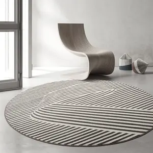 Tapetes circulares marrom e branco tapetes e tapetes de sala de estar tapetes laváveis com suporte de borracha