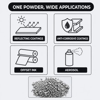 Pâte d'aluminium BioTio à valeur de reflet stable de 75 % pour revêtements réfléchissants, encre offset, aérosol