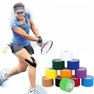 Individuelles Logo wasserdichtes Kt-Kinesiologie-Vorschnitt Sport-Medizinteilband 5 cm 10 cm elastisches athletisches Magisches Muskeltape für Knie und Gesicht