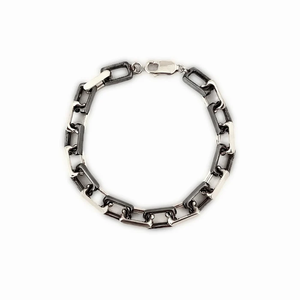 RAISED <b>BOX</b> BRACELET Luxury Handcrafted <b>Box</b> Link Design Elevated Structure High Polish Statement Wristwear Modern - Product Image 2