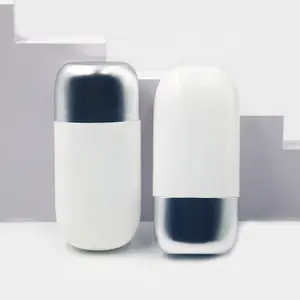 Botellas Vacías de plástico HDPE LDPE cuadradas, tubo de crema BB, protector solar, contenedor en forma de huevo, 50ml