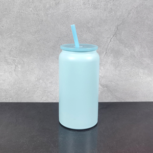 USA Warehouse 16oz Stainless Steel Matte Candy Beer Can Tumbler Double Walled 16oz Sublimation <span class=keywords><strong>Cups</strong></span> com Color <span class=keywords><strong>Lid</strong></span> e Straw - Product Image 5