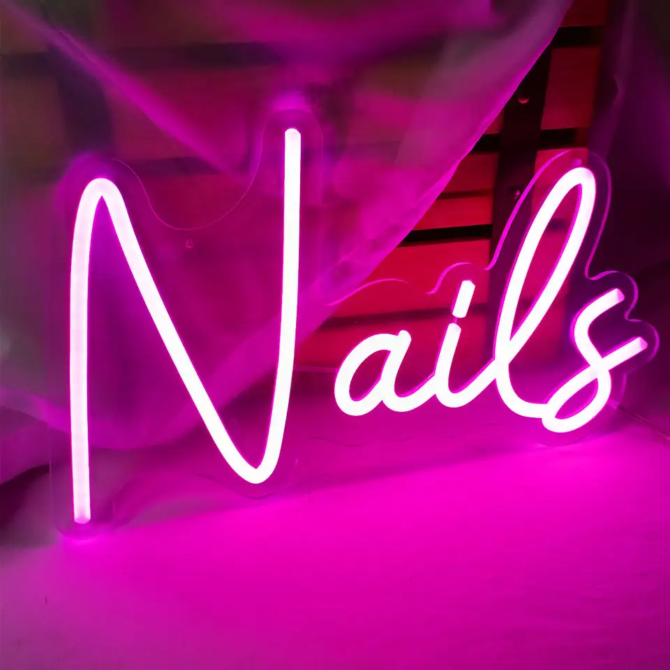 Led Custom Neon Sign Salon Hair Nails Licht Teken Schoonheidssalon Winkel Open Neon Bord Klaar