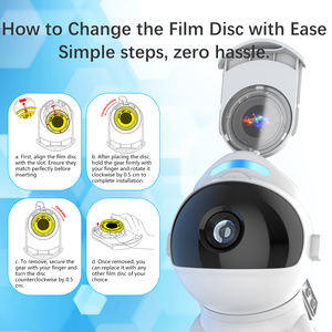 Lampe de projection LED RGB Smart Dog, projecteur de ciel étoilé moderne, veilleuse, alimentation USB, abat-jour blanc DIY, PC, petites tailles - Product Image 5