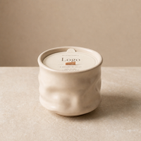 Bougie parfumée en céramique crème unie, à mèche en bois, pour la décoration intérieure, cadeau romantique longue durée, aromathérapie