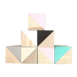 Xitai — Cubes carrés en bois naturel inachevé, pour bricolage, cadeaux artisanaux, personnalisés