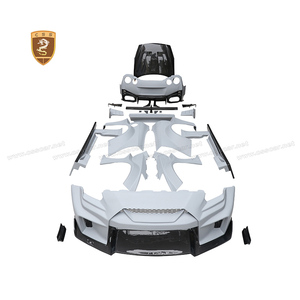ชุดแต่งไวด์บอดี้สไตล์ LB.3 สำหรับนิสสัน GTR R35 อัพเกรด คาร์บอนไฟเบอร์ กันชนหน้า สปอยเลอร์หลัง สเกิร์ตข้าง บังโคลน ชุดแต่งแอโร - Product Image 3