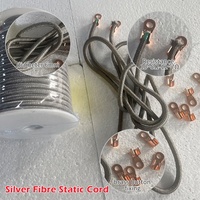 Corde statique en fibre d'argent de 6mm pour éliminer l'électricité statique dans les machines de stratification et de refendage d'impression une cosse en cuivre gratuitement