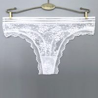 Culottes string en nylon et dentelle pour femme, taille basse, transparentes, sexy, respirantes, lingerie quotidienne, vente en gros