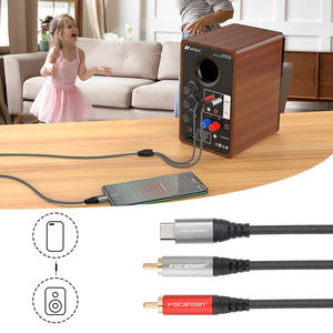 Cable de audio tipo C a 2Rca, conector RCA dual macho y hembra para teléfono, tableta, portátil con cable de cobre chapado en oro - Product Image 2